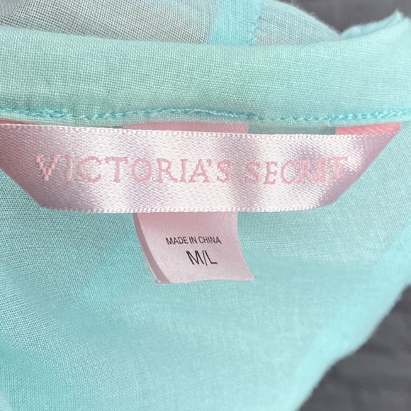 Vintage Y2K Victoria's Secret M L Blue Embellished V-Neck Swim Cover Up Dress - Picture 3 of 5